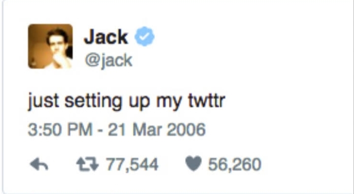 The first tweet of the world