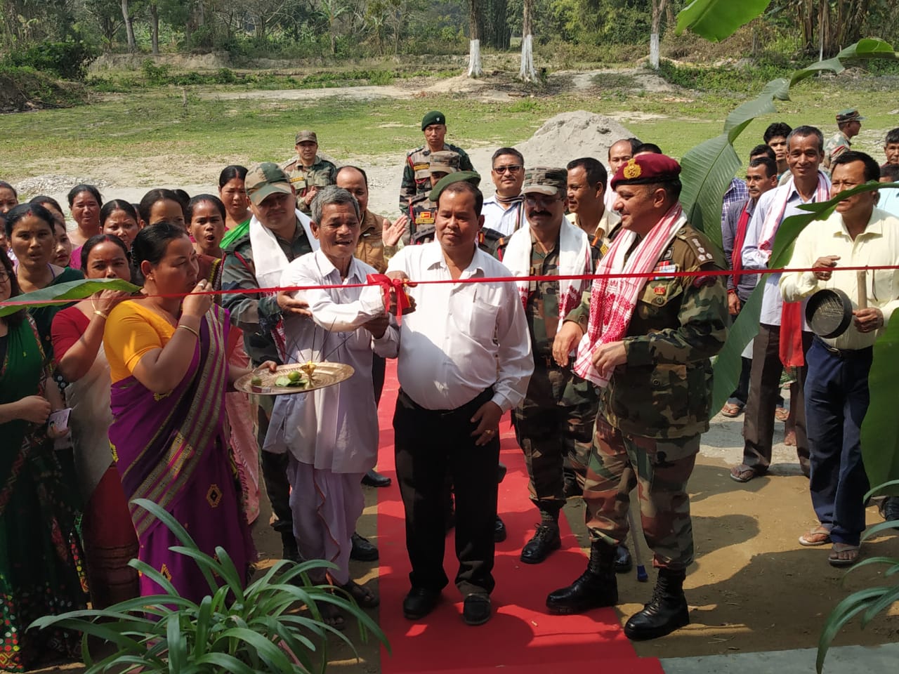 তামুলপুৰত ভাৰতীয় সেনাৰ দ্বাৰা নিৰ্মিত মন্দিৰৰ চ'ৰাঘৰ উদ্বোধন