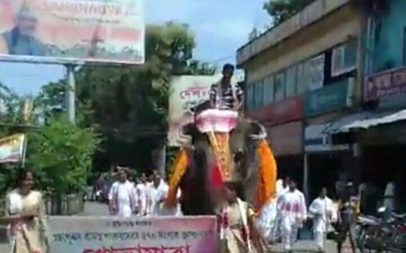 হৰিনামৰ ধ্বনিৰে মুখৰিত গোলাঘাট চহৰ