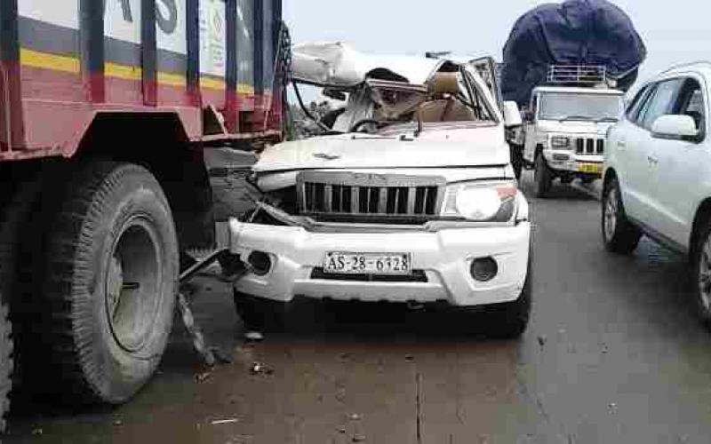 বঙাইগাঁৱৰ ৰাখালডুবিত ভয়ংকৰ পথ দুৰ্ঘটনা : বিপিএফ কৰ্মীসহ ২জন থিতাতে নিহত