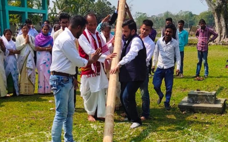 সদৌ শোণিতপুৰ জিলা ছাত্ৰ সন্থাৰ দ্বাদশ বাৰ্ষিক অধিৱেশনৰ লাইখুঁটা স্থাপন