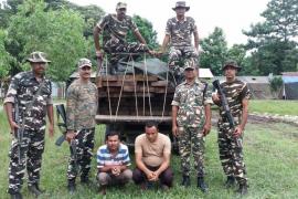 তামুলপুৰৰ পাটকীজুলিত দুই লক্ষাধিক টকাৰ কাঠভৰ্তি গাড়ী জব্দ