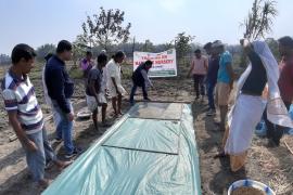 দৰঙত যান্ত্ৰিক পদ্ধতিৰে ধান ৰোপণৰ প্ৰৰ্দশনীমূলক খেতি